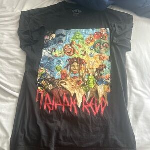 Spencer's Black and Red Short Sleeve Tees with Bold Graphics